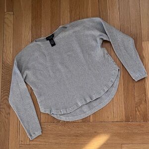 Grace Gray Ribbed Crewneck Top